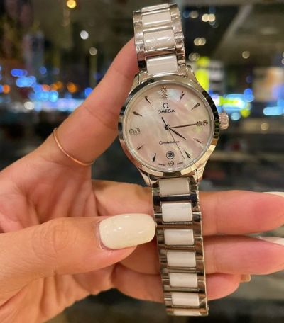 Omega Imported Quartz Movement 316L Steel 32MM Diameter Women Smooth Bezel Watch